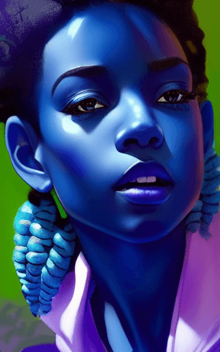 AI generated: portrait Anime black girl cute-fine-face, brown natural skin, pretty face, realistic shaded Perfect ...