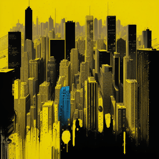 AI generated: Droplet, city scape, Representing hustle and effort. Reflecting urban lifestyle and grit., in the st...