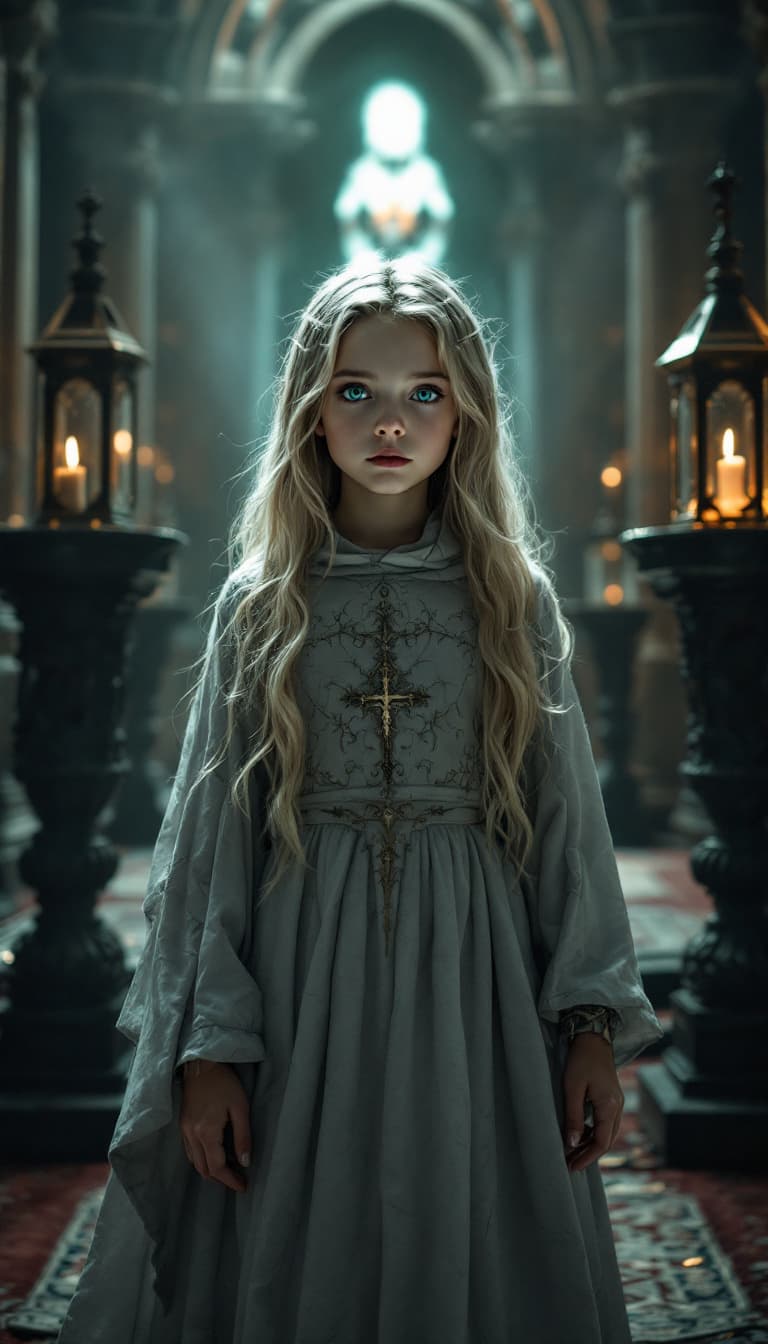 AI generated: a professional photo of a ten year old girl, (futuristic),(masterpiece), (realistic), (perfect anato...