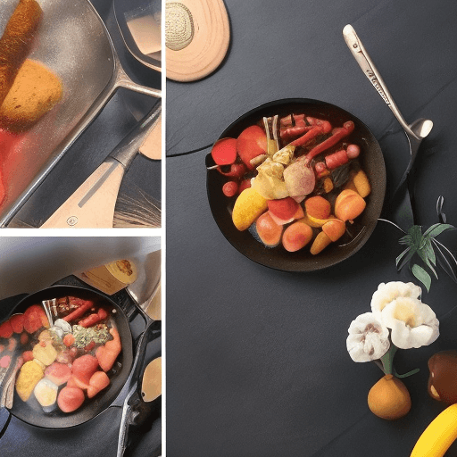 AI generated:  loira linda chef de cozinha no fogão com amor