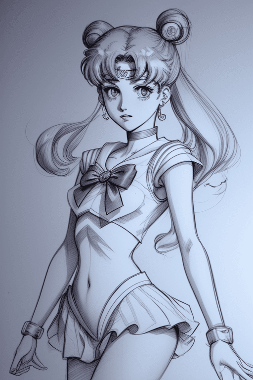 AI generated: sailor moon sketch