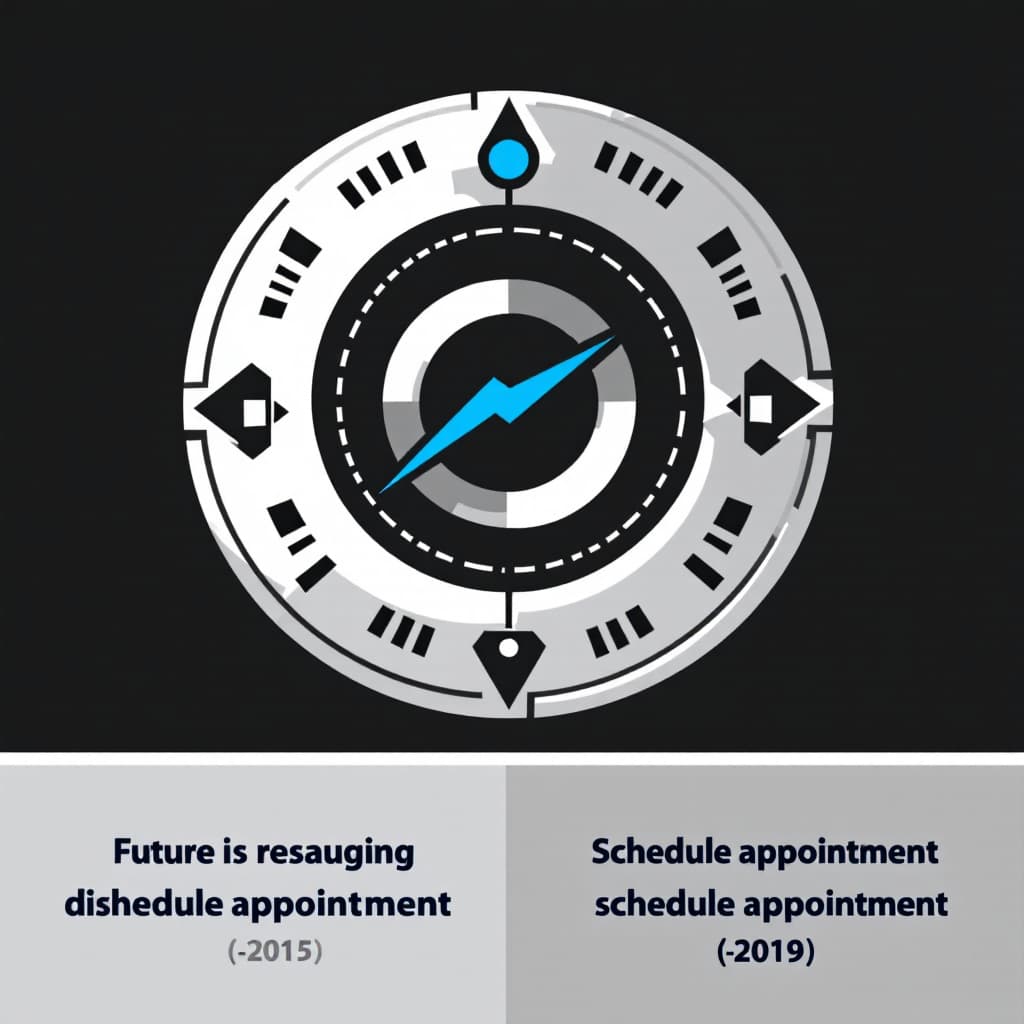 AI generated: High resolution logo with future using IA to schedule appointment with gray, black and blue color 