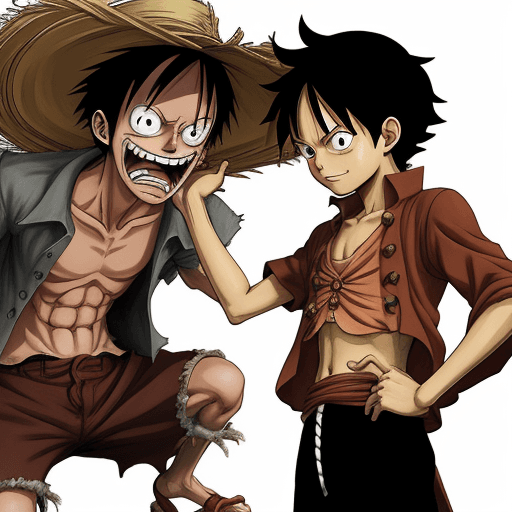 AI generated: Luffy meeting shanks again