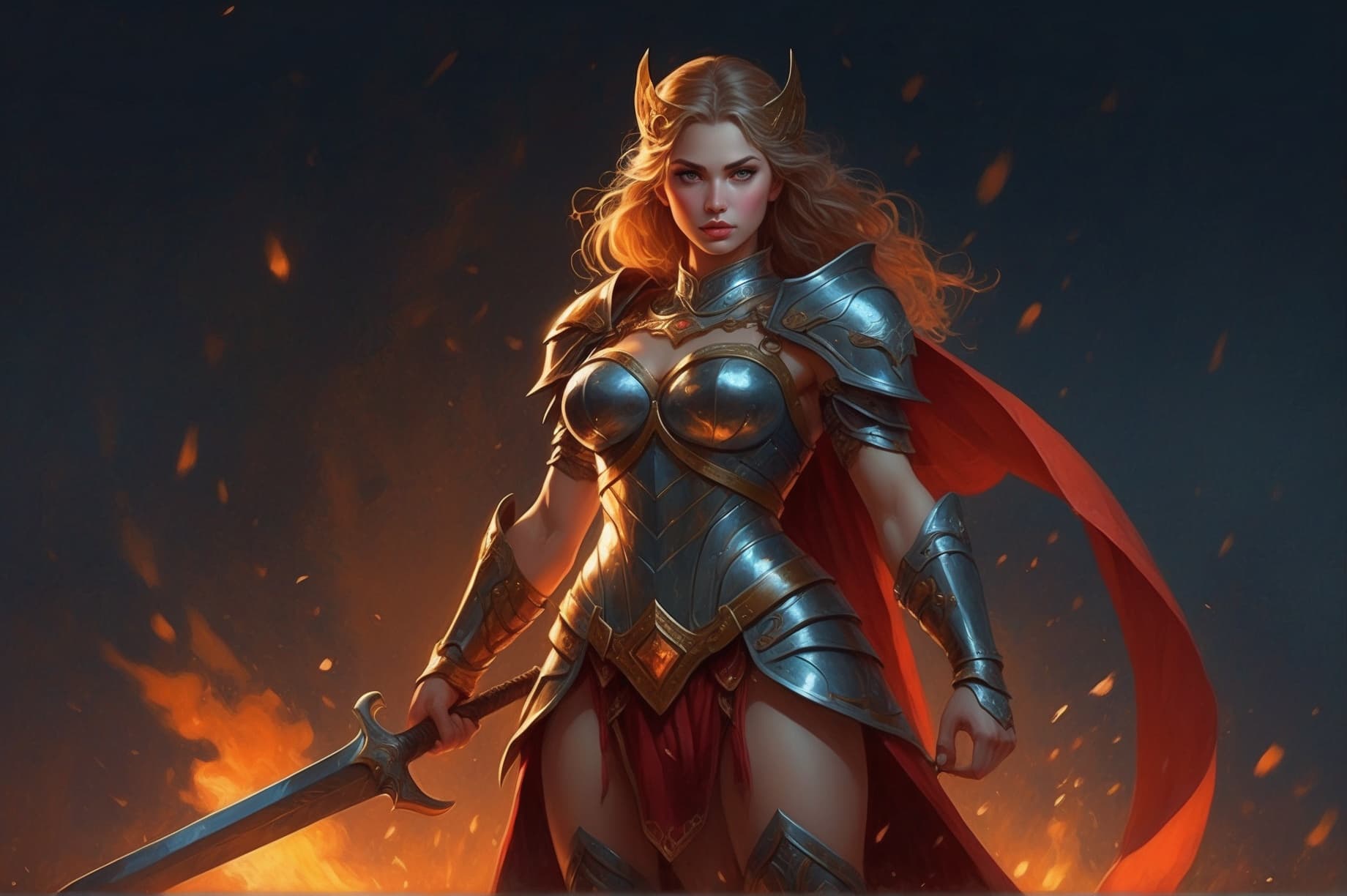 AI generated: A gorgeously fierce Bulgarian princess, possessing flawless curves and adorned in ancient Bulgarian ...