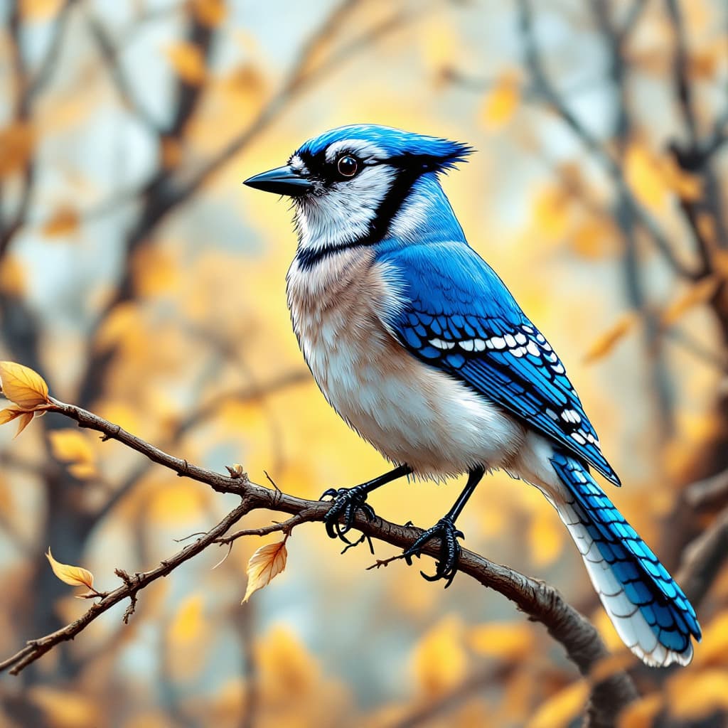 AI generated: a blue jay manga style

