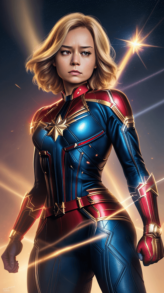 AI generated: (16k, best quality, master:1.2) HDR, Marvel Entertainment Art by, Captain Marvel (AKA Carol Danvers,...