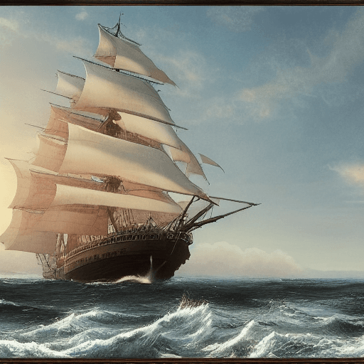 AI generated: Photo of a ultra realistic sailing ship, dramatic light, pale sunrise, cinematic lighting, battered,...