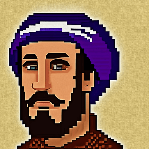 AI generated: arabic man, SAI Pixel Art, portrait, closup  