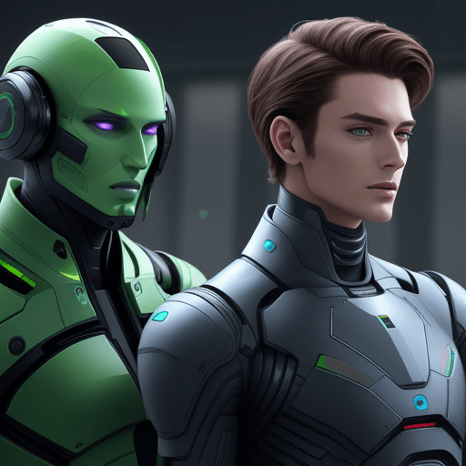 AI generated: beautiful android men