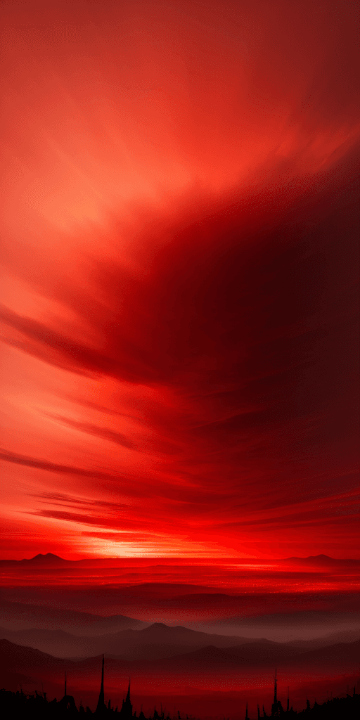 AI generated: A bloody red sky in chaos , epic , 8k , hd , colorful 