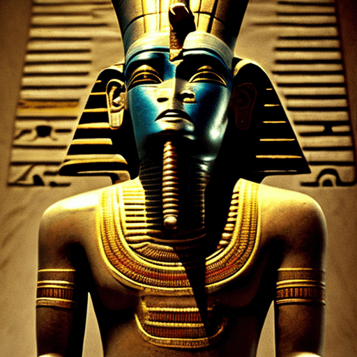AI generated: The Egyptian god Horus exasperates his wrath against man. Sinister. photorealistic. cinematic. full ...