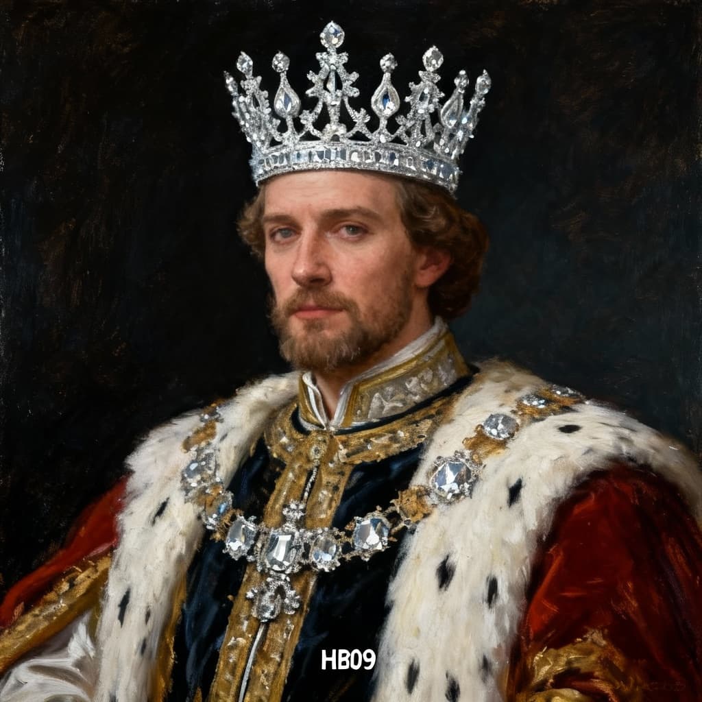 AI generated: The king. Oil painting.
With the discreet and very small watermark "HB09" at the bottom of the phot...