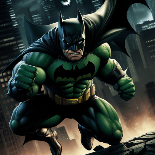 AI generated: Batman hulk beat superman,4 k, ultra hd