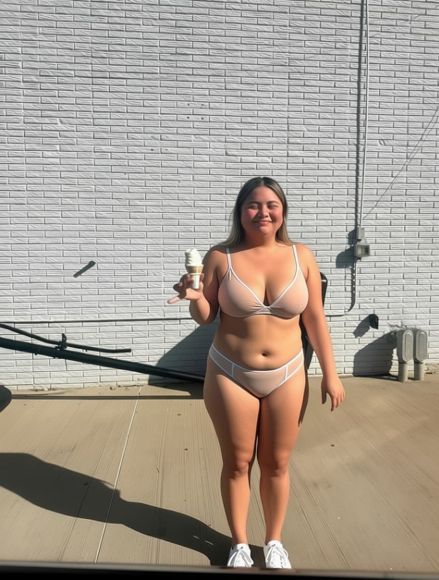 AI generated: Make the lingerie set thinner 