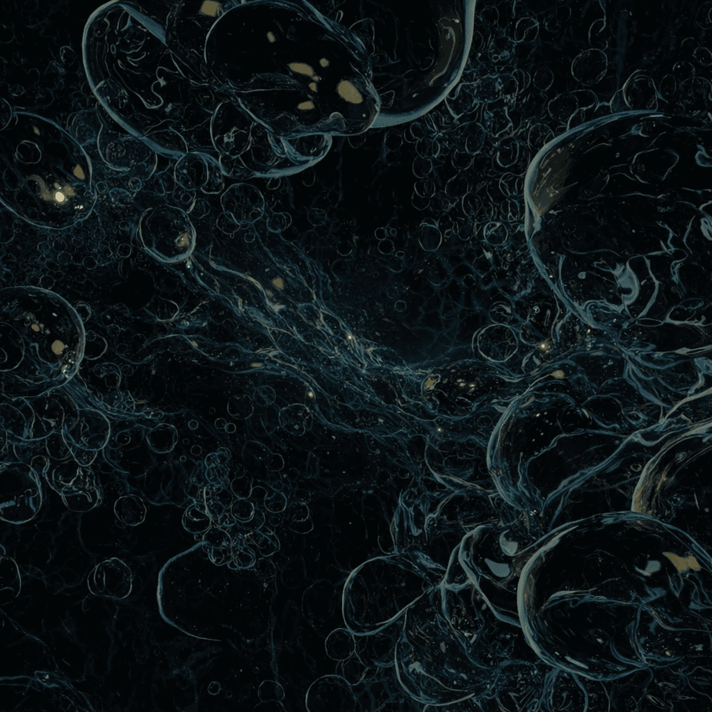 AI generated: Using the reference image, the background is a Darkmatter Storm. Display an image with the ship remo...
