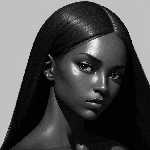AI generated: a black and white photo of a woman with shadow., in the style of minimalist beauty, light bronze and...