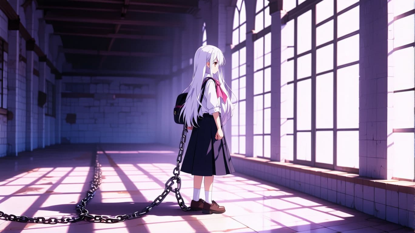 AI generated: A girl who is in school from front, 8K FHD , ((8K 8K )),Quality, looking at viewer, uniform, pink an...