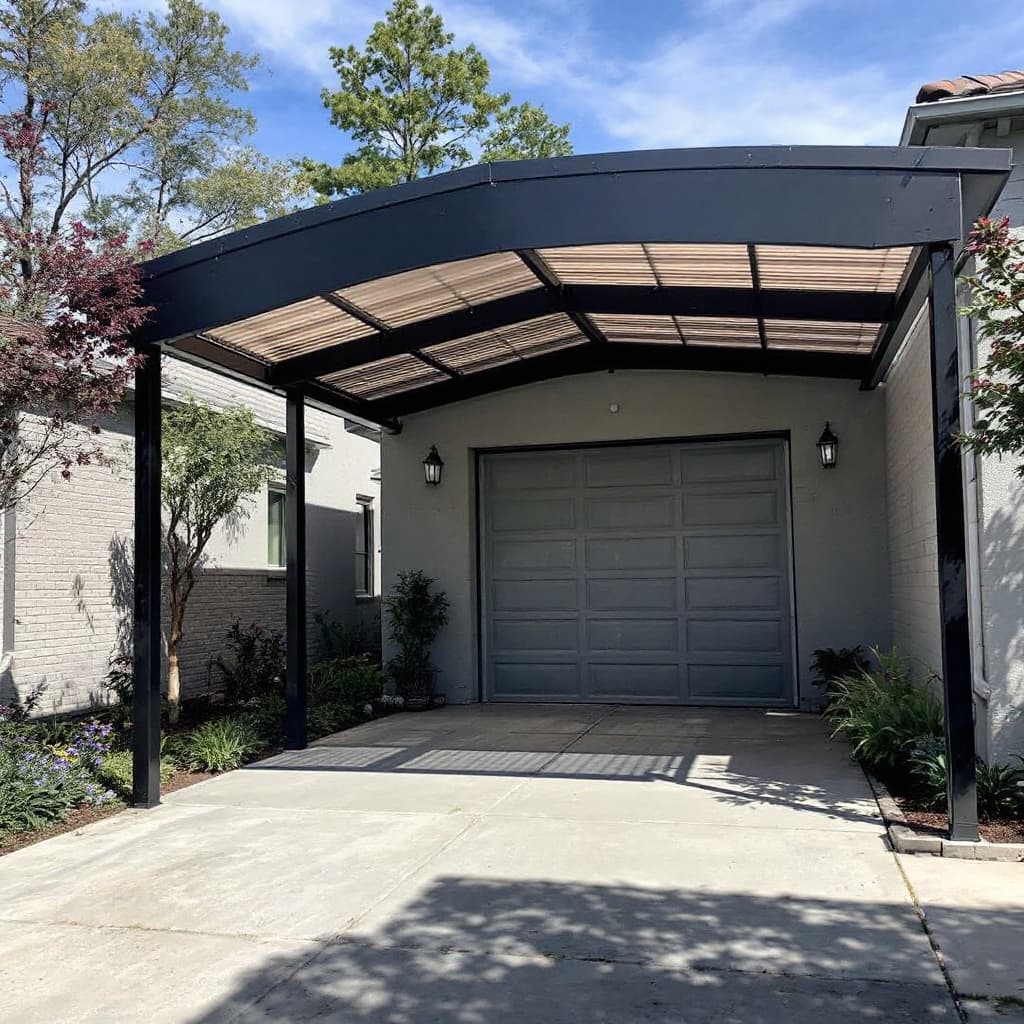 AI generated: carport and electric veicle