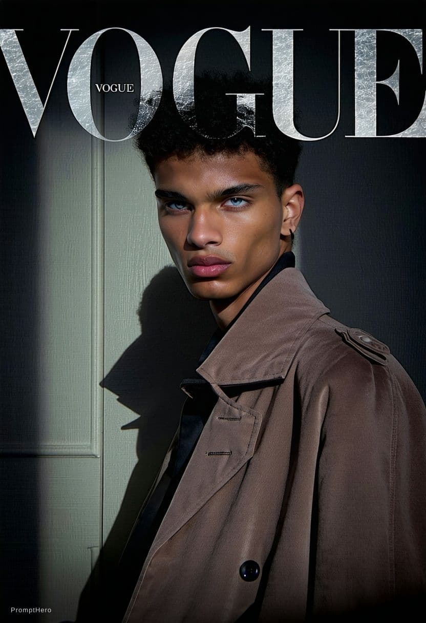 AI generated: A luxury high-fashion magazine cover. Magazine name at the very top in massive elegant serif font re...