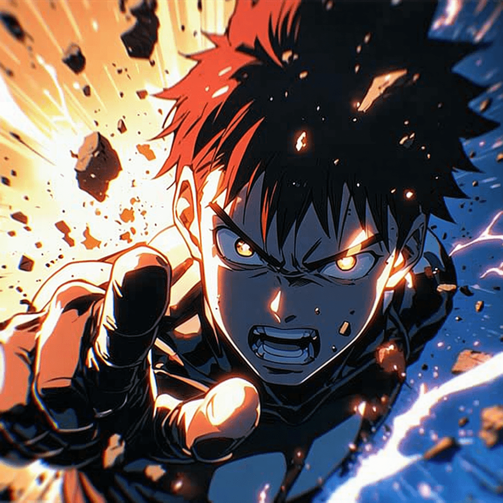 AI generated: ultra-detailed anime illustration in the style of Yusuke Murata, One Punch Man manga aesthetic, hype...