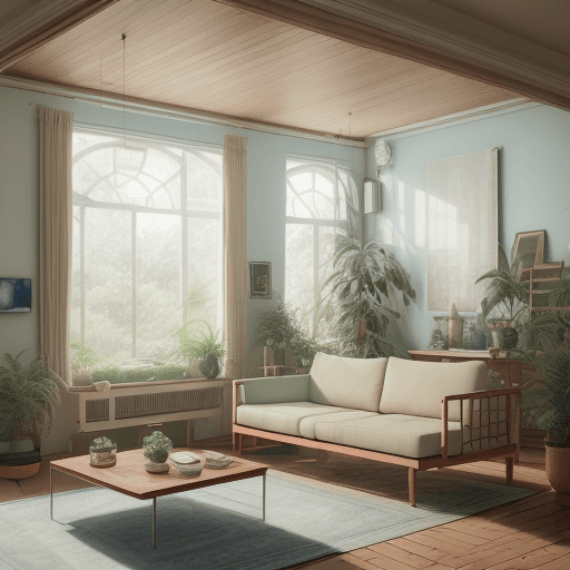 AI generated: High resolution photography interior design, dreamy sunken living room conversation pit, wooden floo...
