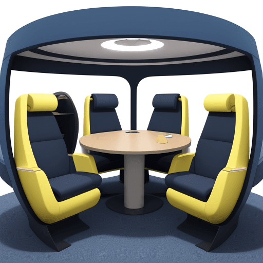 AI generated: a meeting pod with 4 seats