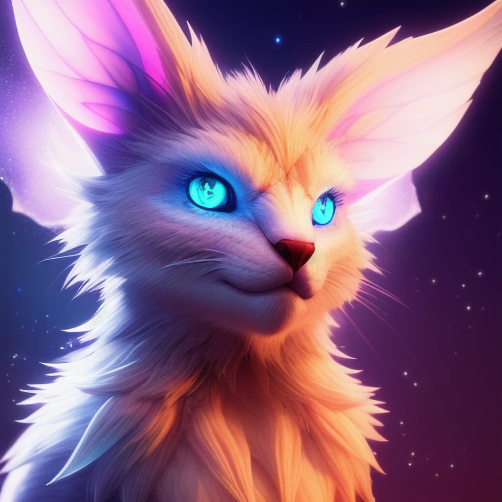 AI generated: Fantasy Creature, glowing,dynamic lights, shiny,high detailed, close up 