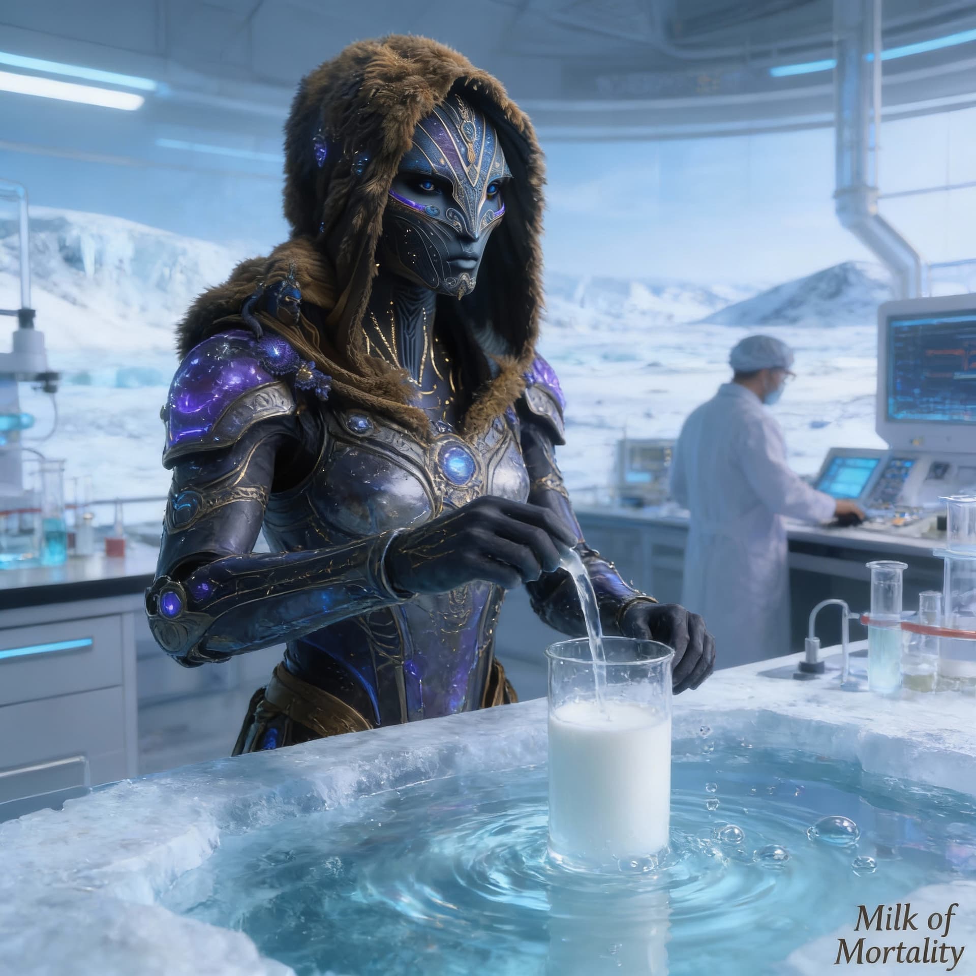 AI generated: Create a Sci-Fi image of the Pyrenor species. Reference image 1. 
Are Infecting the water supply of ...
