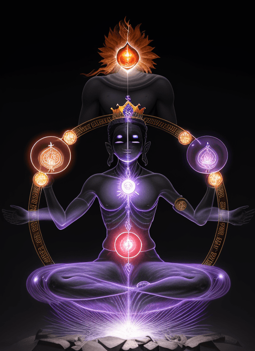 AI generated: Welding of the Elements: The chakras should be aligned vertically, starting from the root chakra at ...