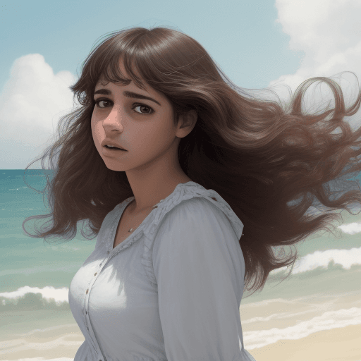 AI generated: Retrato de una mujer joven en un entorno natural, con expresión serena y cabello ondeando al viento....