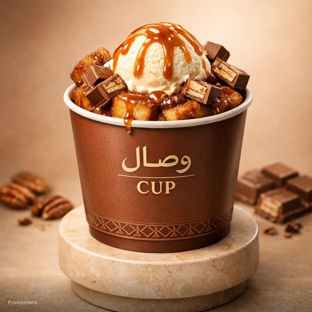 AI generated: A premium food photography scene of a gourmet French toast dessert served in a modern takeaway cup. ...
