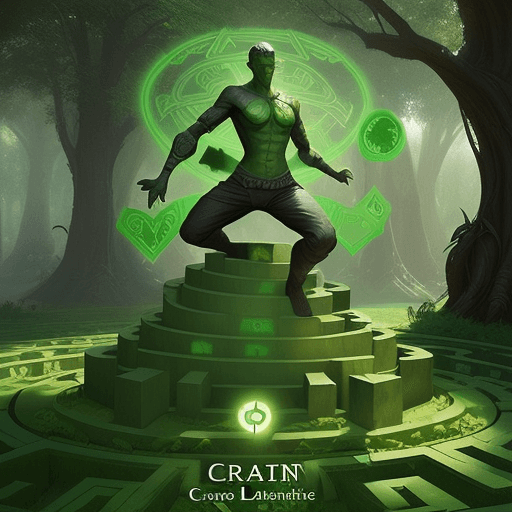 AI generated: a peace symbol green giant maze, nature labyrinth, hearthstone art style, epic fantasy style art by ...
