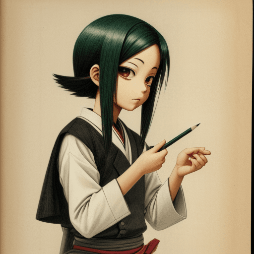 AI generated: garabato holding a pencil
