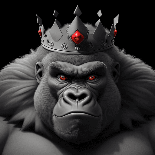 AI generated: an 8k resolution image of a grey-toned cartoonish gorilla face in a sketched outline style, set agai...