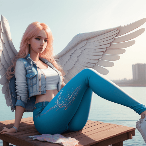 AI generated: very beautiful girl in bright leggings, white short top, charismatic personality, professional photo...