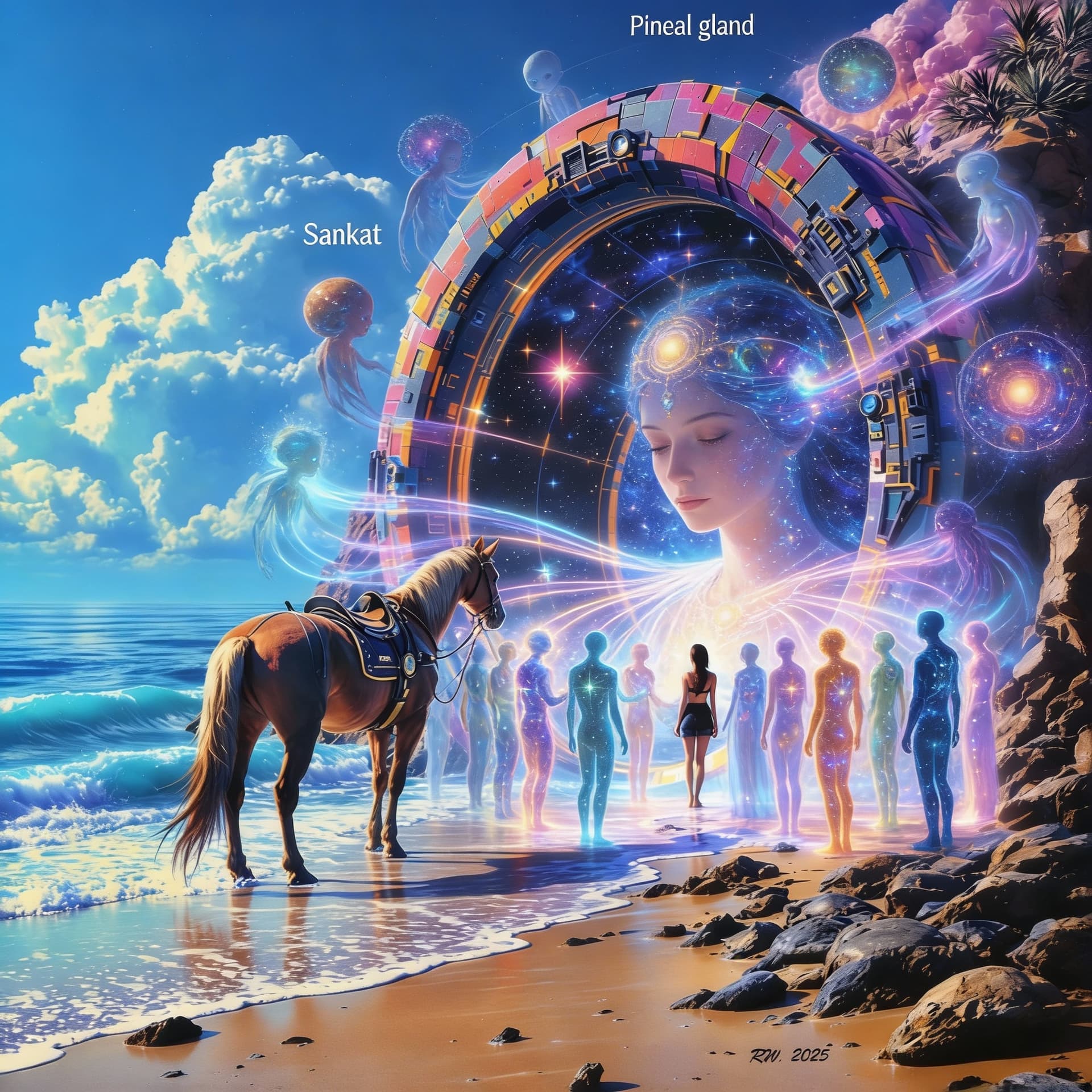AI generated:  Psychedelic. (Best quality, A high resolution:1.2), Beautiful masterpiece:1.2, Human interaction wi...