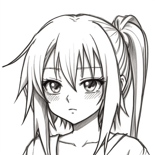 AI generated: a drawn anime heart
