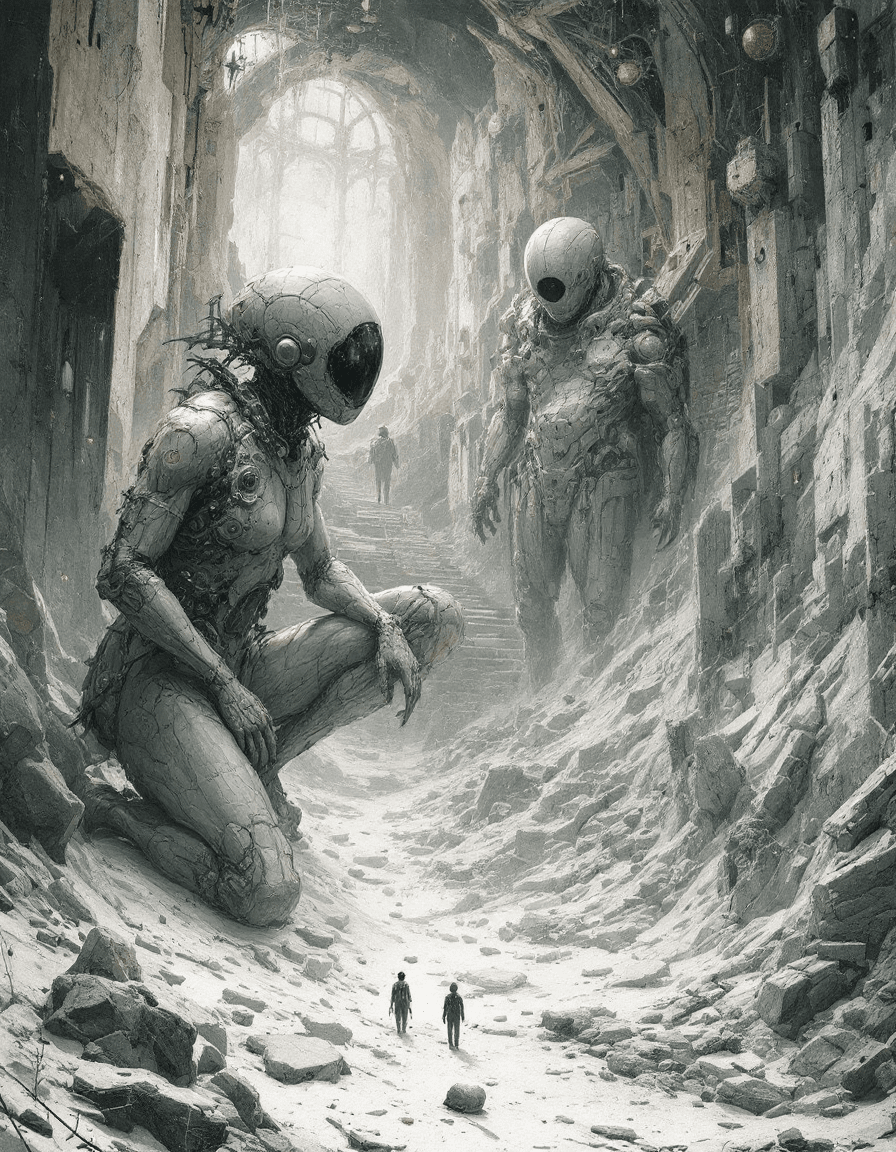AI generated:   /imagine prompt an amazing futuristic dystopian image (in the style of the artist Joao Ruas:1.9).
