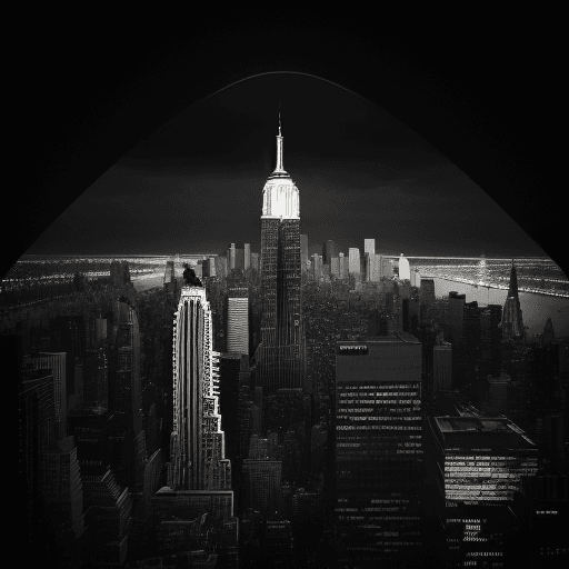 AI generated: A striking, high-contrast cinematic photo-style vertical collage that captures the essence of New Yo...