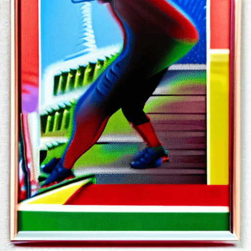 AI generated: A vibrant and detailed airbrushed painting of an Olympic runner, in the style of Greg Rutkowski, ado...