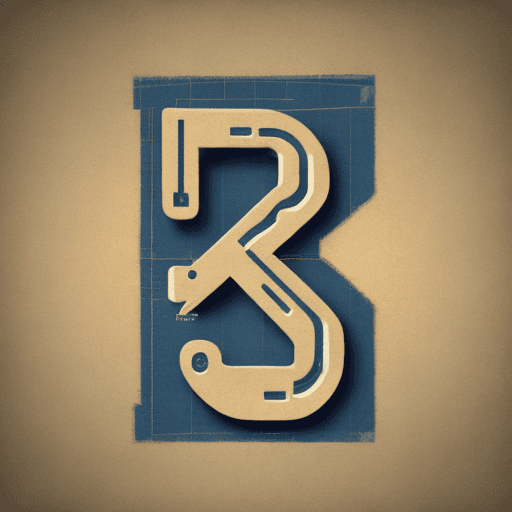 AI generated: flat design logo of a blueprint and the letter H