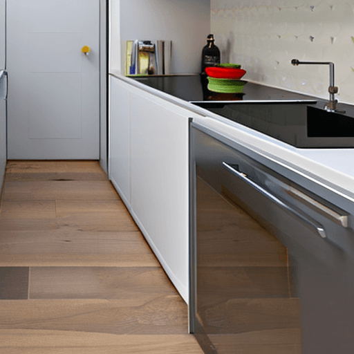 AI generated: Modern kitchen of 15 square meters with white cabinets and a cook