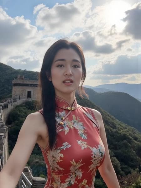 A Red Memory about a girl 大红色记忆，国际的 Gong Li for FLUX