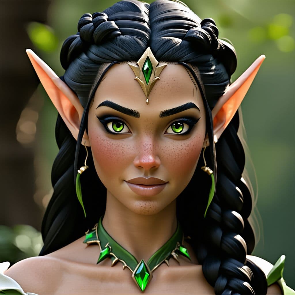 AI generated: mdjrny-v4 style, portrait of female elf, intricate, elegant, highly detailed