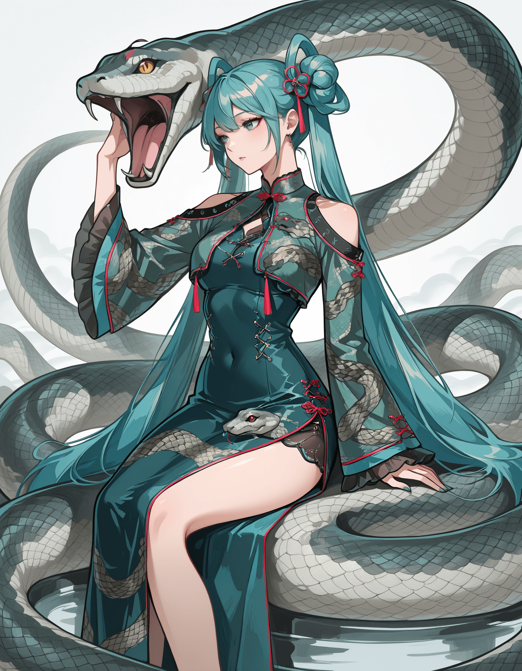 Cheongsam Jade Snake Dress