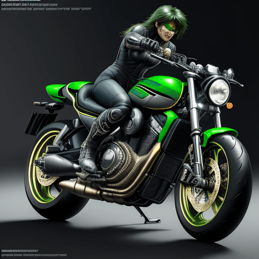 AI generated: motorcycle superheros with the design and character of Hulk The motorcycle superheros  is gold and g...