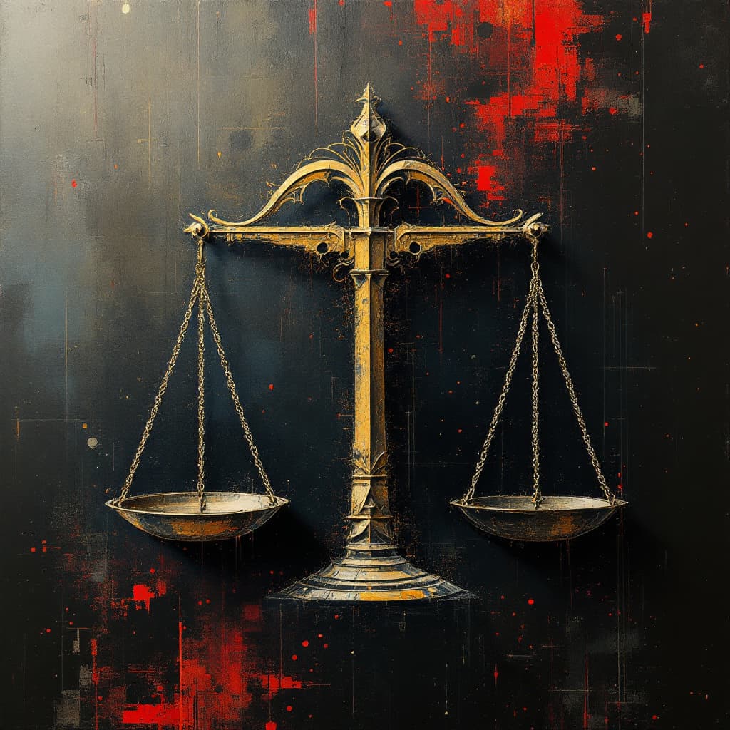 AI generated: abstract scales of justice