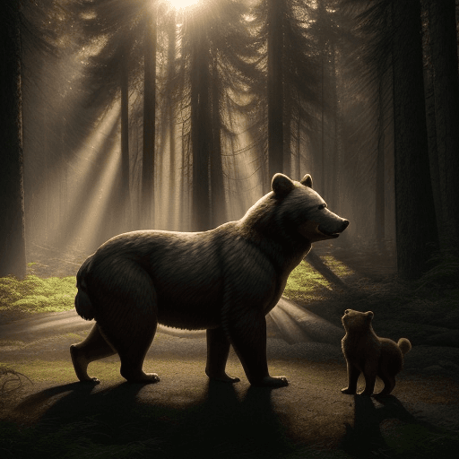 AI generated: Initial Encounter:
Visualize the scene of a dense forest, with tall trees casting long shadows as th...