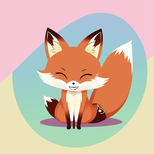 AI generated: kawaii Fox: A cartoon fox with a sweet face and colorful fur, great for fans of Japanese kawaii cult...