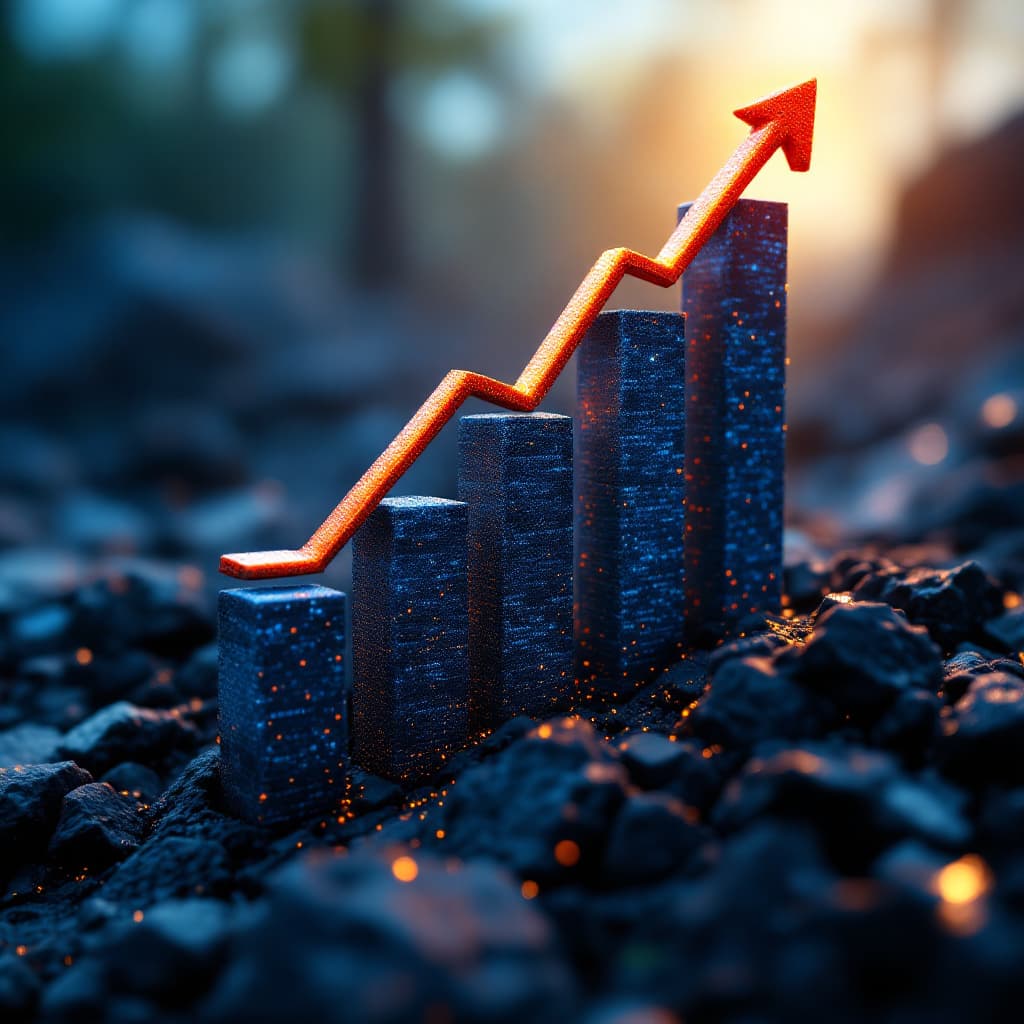 AI generated: A rising bar chart or graph symbolizing growth in revenue and profit dslr, ultra quality, sharp focu...